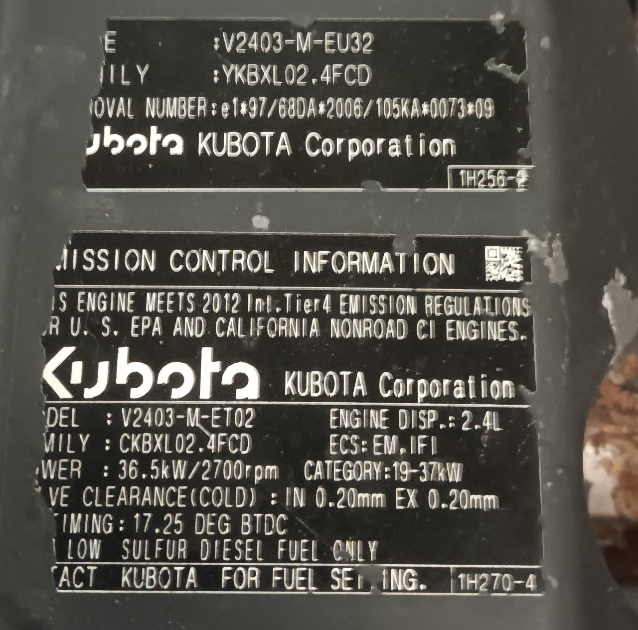 2012 KUBOTA V2403 M ET02 Engine Assembly