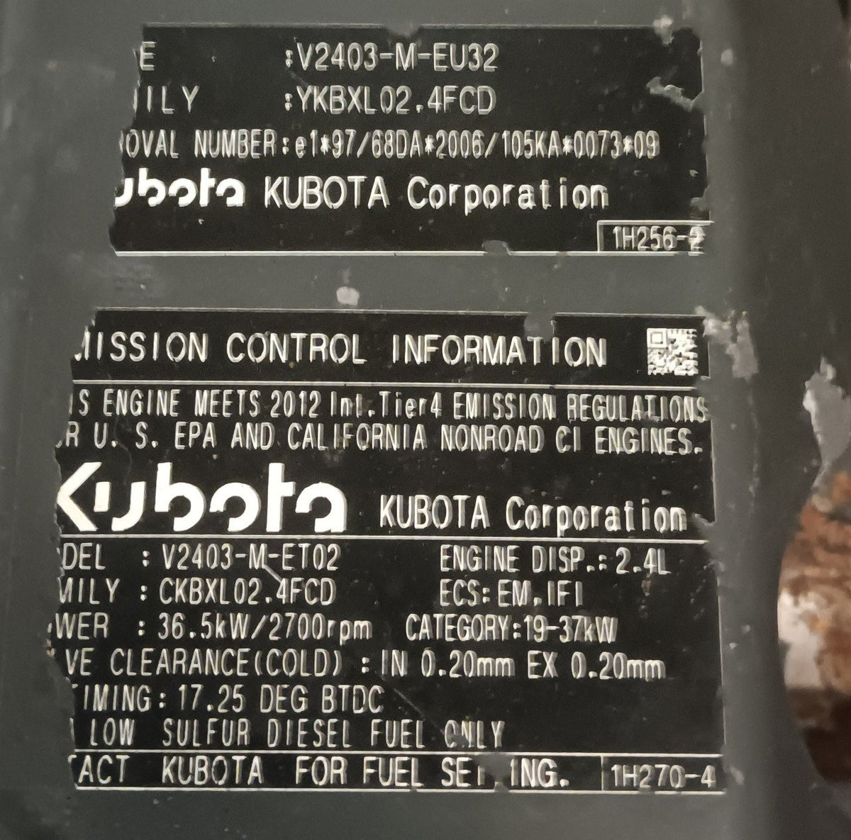2012 KUBOTA V2403 M ET02 Engine Assembly