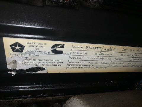 2007 DODGE RAM Engine Assembly