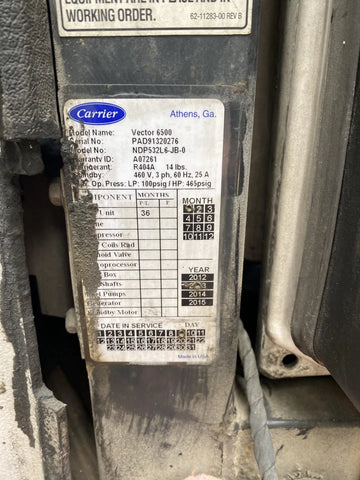2013 Carrier Vector 6500 Reefer Unit 18-10138-02