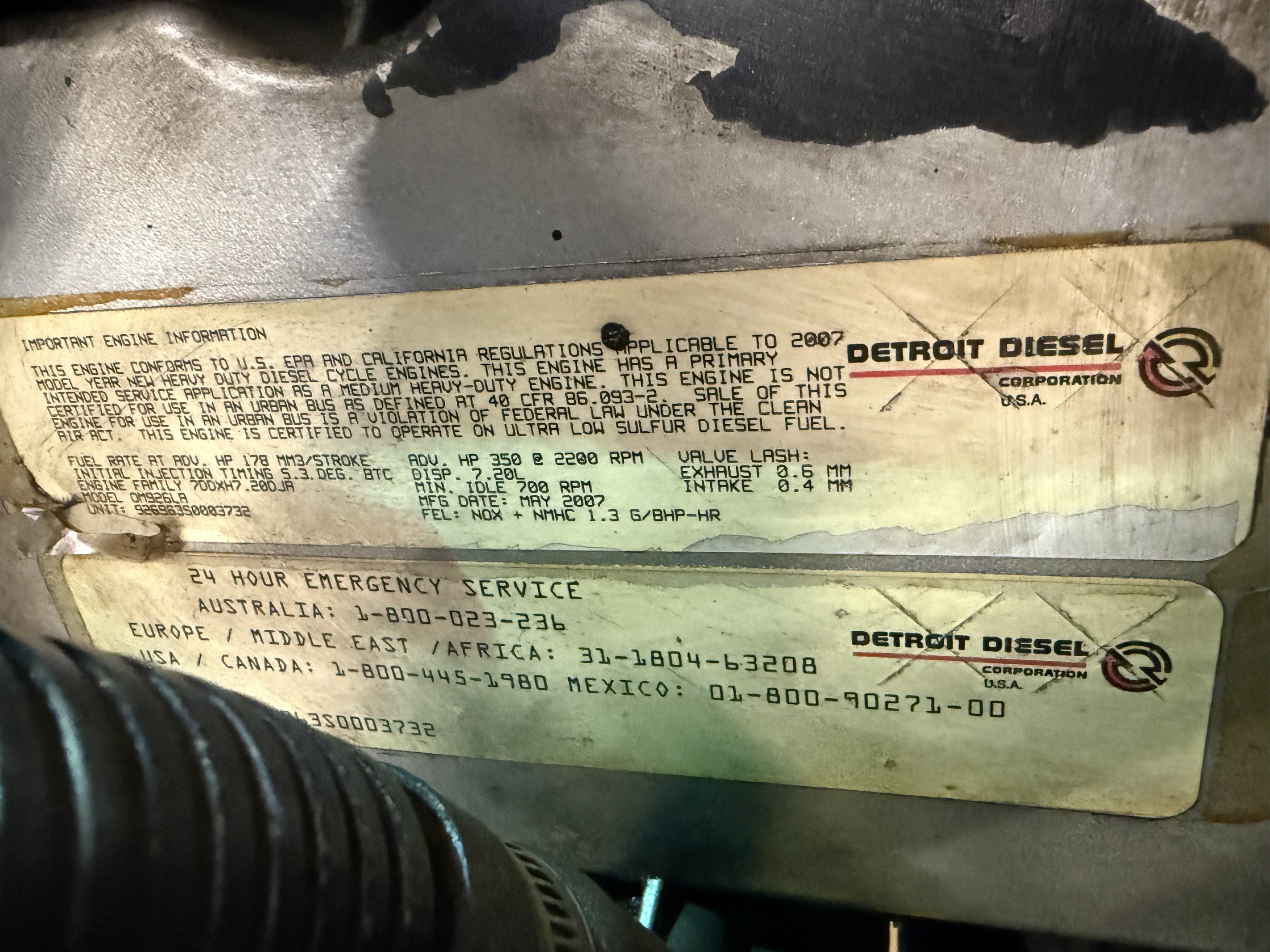 2007 DETROIT DIESEL 7DDXH7.28DJA Engine Assembly